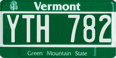 VT license plate YTH782
