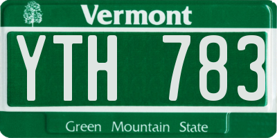 VT license plate YTH783