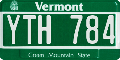 VT license plate YTH784