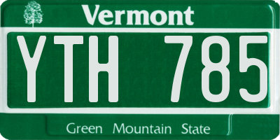 VT license plate YTH785