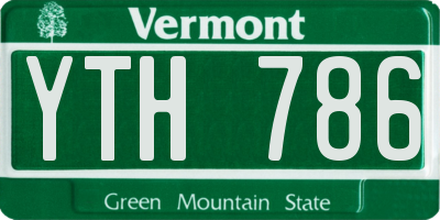 VT license plate YTH786