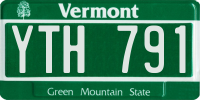 VT license plate YTH791