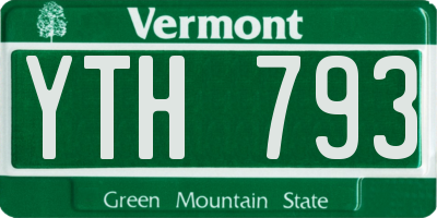 VT license plate YTH793