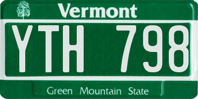 VT license plate YTH798