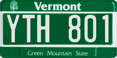 VT license plate YTH801