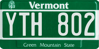 VT license plate YTH802