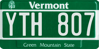 VT license plate YTH807
