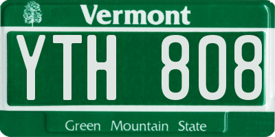 VT license plate YTH808