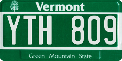 VT license plate YTH809