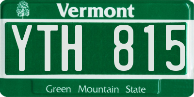 VT license plate YTH815