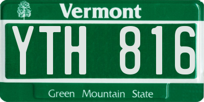VT license plate YTH816