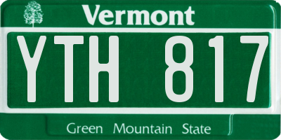 VT license plate YTH817