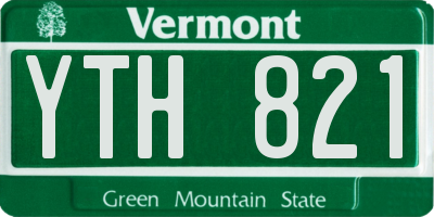 VT license plate YTH821