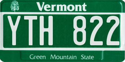 VT license plate YTH822