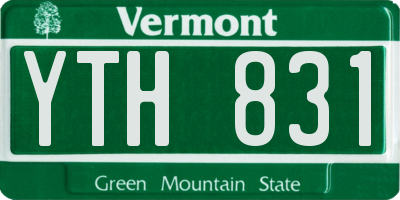 VT license plate YTH831