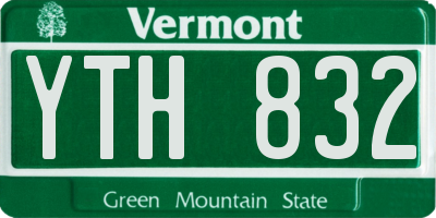 VT license plate YTH832