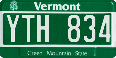VT license plate YTH834