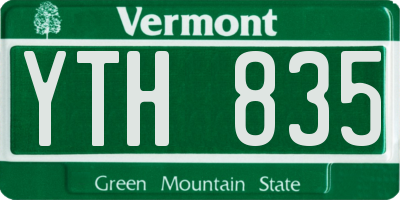 VT license plate YTH835