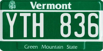 VT license plate YTH836
