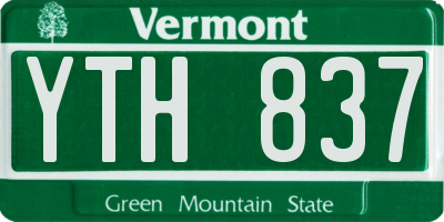 VT license plate YTH837