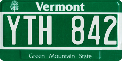 VT license plate YTH842
