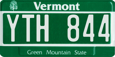 VT license plate YTH844