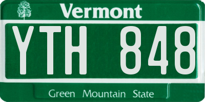 VT license plate YTH848