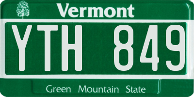VT license plate YTH849
