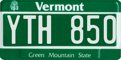 VT license plate YTH850