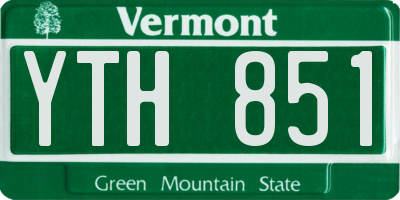 VT license plate YTH851
