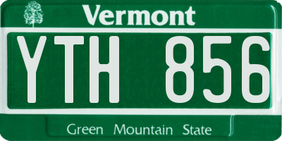 VT license plate YTH856