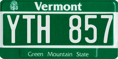 VT license plate YTH857