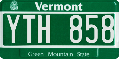 VT license plate YTH858