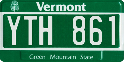 VT license plate YTH861