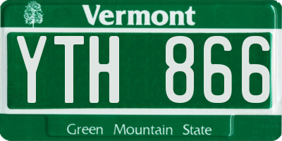 VT license plate YTH866