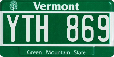 VT license plate YTH869