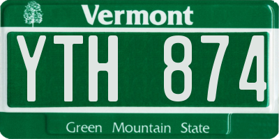 VT license plate YTH874
