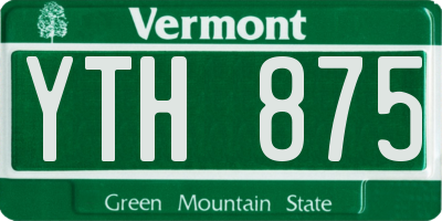 VT license plate YTH875
