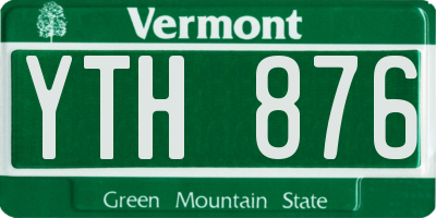 VT license plate YTH876