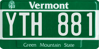 VT license plate YTH881