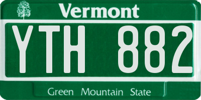 VT license plate YTH882