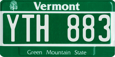 VT license plate YTH883