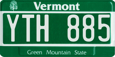 VT license plate YTH885