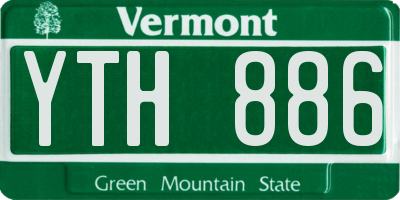 VT license plate YTH886