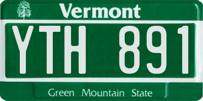 VT license plate YTH891