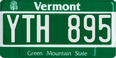 VT license plate YTH895