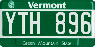 VT license plate YTH896