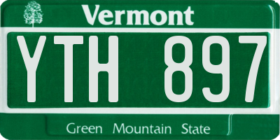 VT license plate YTH897