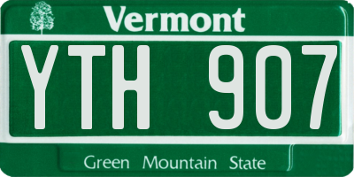 VT license plate YTH907