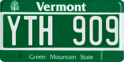 VT license plate YTH909